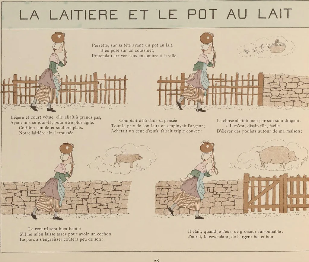 An illustration from Fables choisies pour les enfants et illustrées par B. de Monvel, 1888, leaf 32