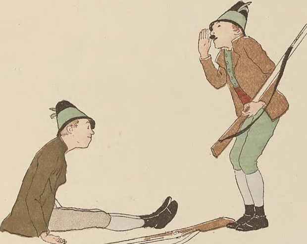 An illustration from Fables choisies pour les enfants et illustrées par B. de Monvel, 1888, leaf 43