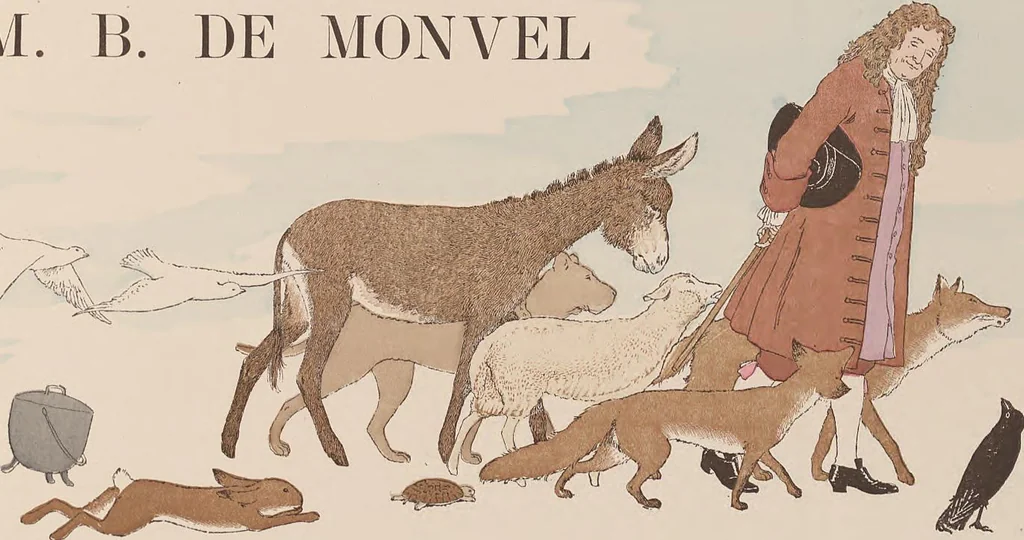 An illustration from Fables choisies pour les enfants et illustrées par B. de Monvel, 1888, leaf 5