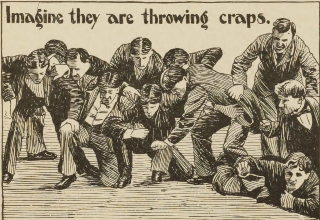 An illustration from Prof. L.A. Harraden's complete mail course of twenty illustrated lessons in hypnotism, 1899, leaf 13