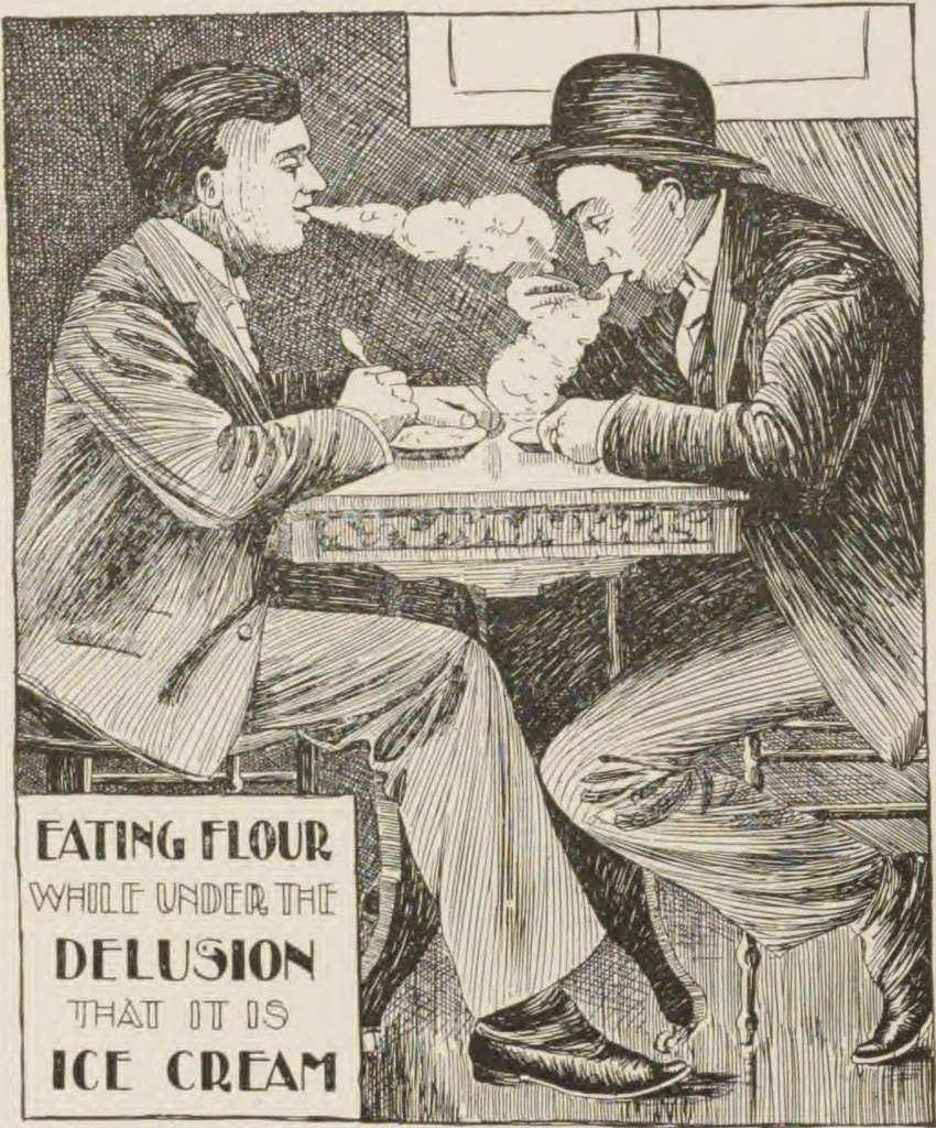 An illustration from Prof. L.A. Harraden's complete mail course of twenty illustrated lessons in hypnotism, 1899, leaf 31