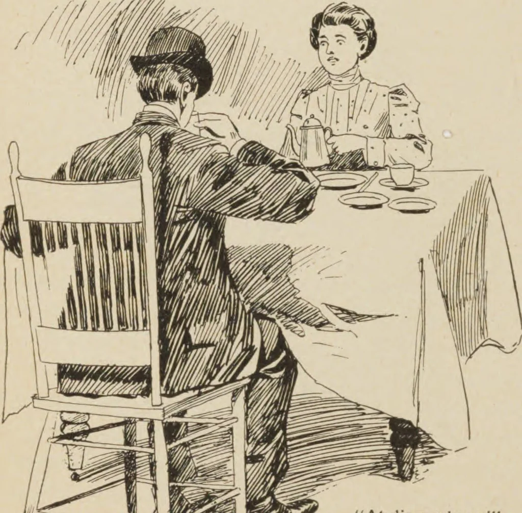 An illustration from Prof. L.A. Harraden's complete mail course of twenty illustrated lessons in hypnotism, 1899, leaf 37
