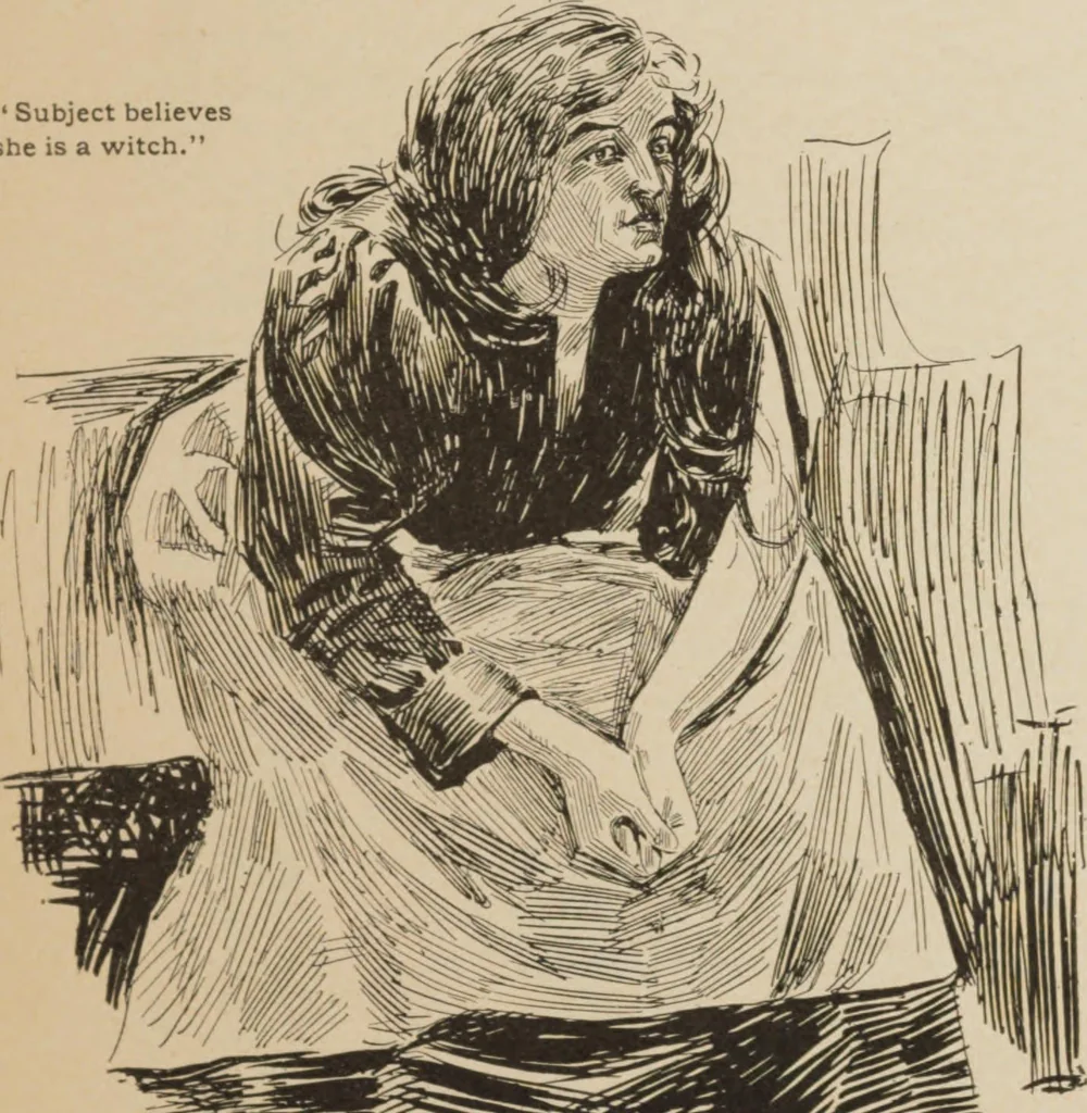 An illustration from Prof. L.A. Harraden's complete mail course of twenty illustrated lessons in hypnotism, 1899, leaf 38