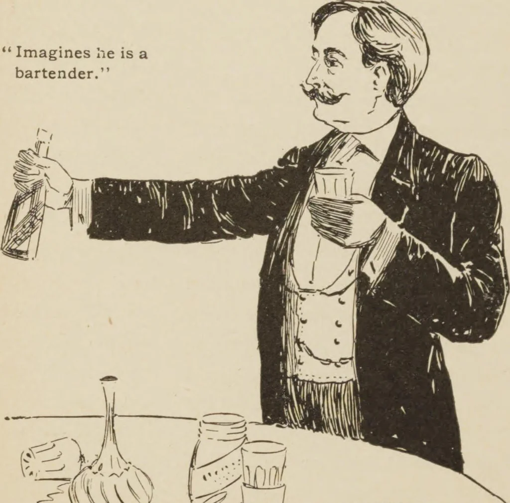 An illustration from Prof. L.A. Harraden's complete mail course of twenty illustrated lessons in hypnotism, 1899, leaf 39