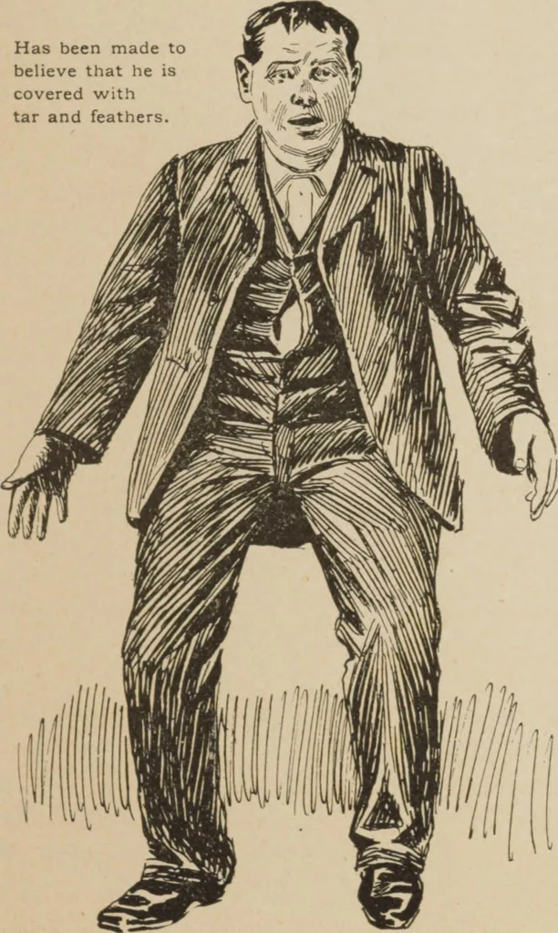 An illustration from Prof. L.A. Harraden's complete mail course of twenty illustrated lessons in hypnotism, 1899, leaf 44