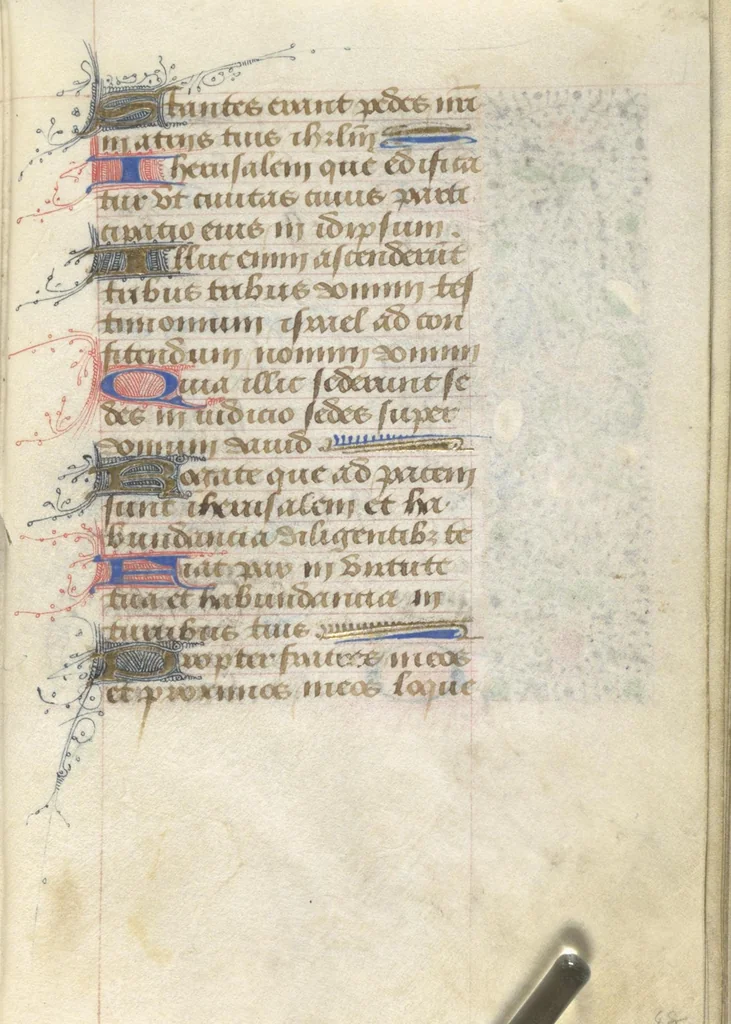 An illustration from [Book of hours], 1400, leaf 102