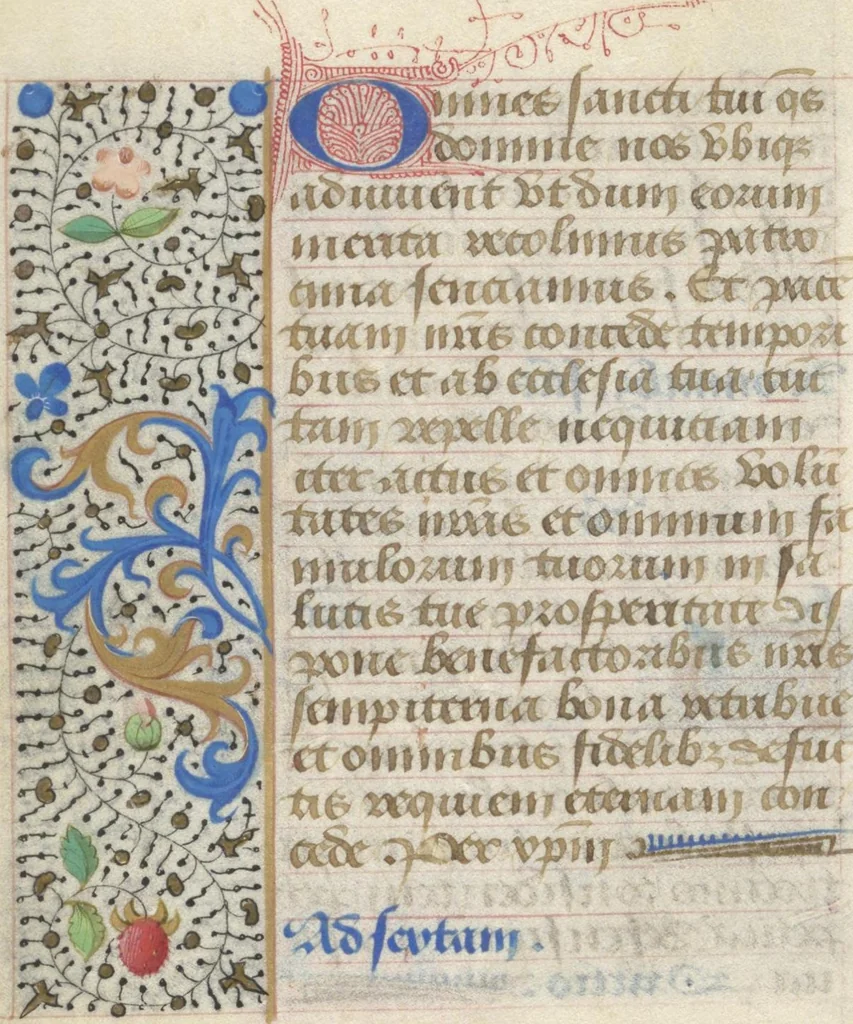 An illustration from [Book of hours], 1400, leaf 105
