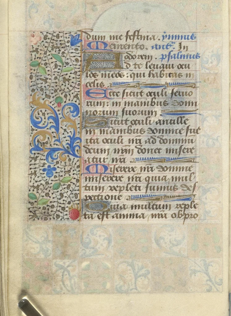An illustration from [Book of hours], 1400, leaf 107