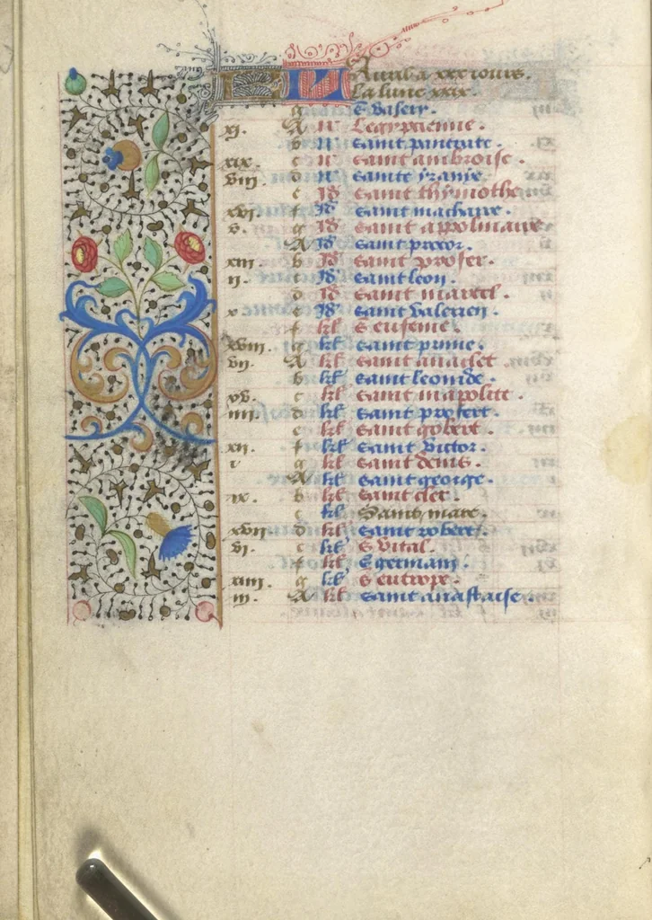 An illustration from [Book of hours], 1400, leaf 11