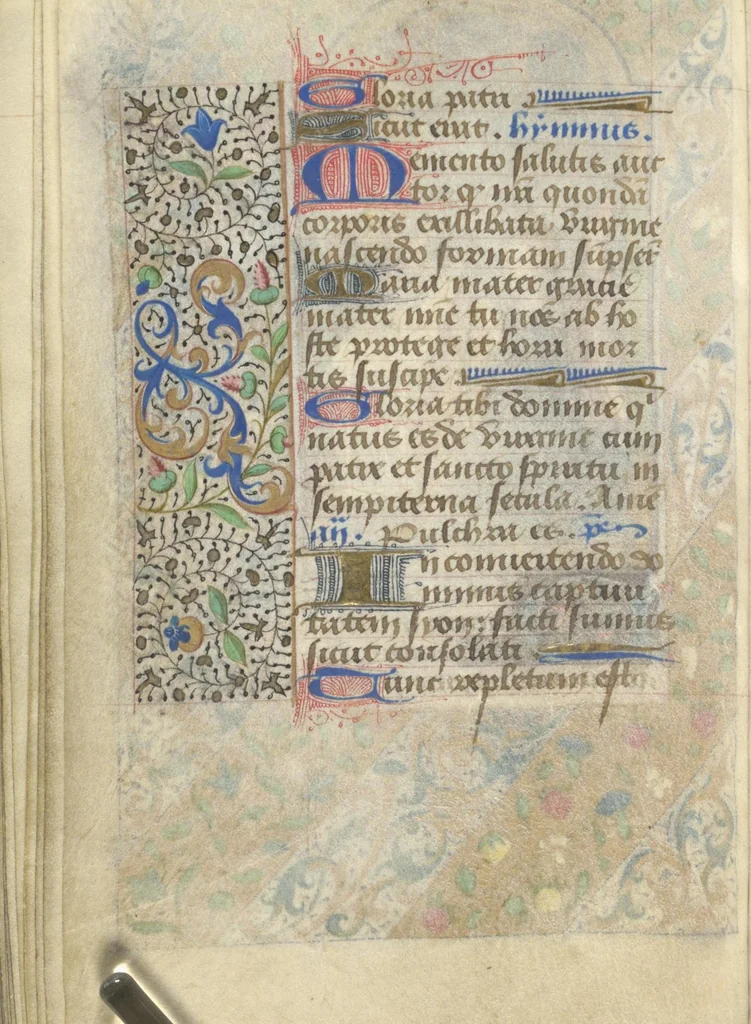 An illustration from [Book of hours], 1400, leaf 115