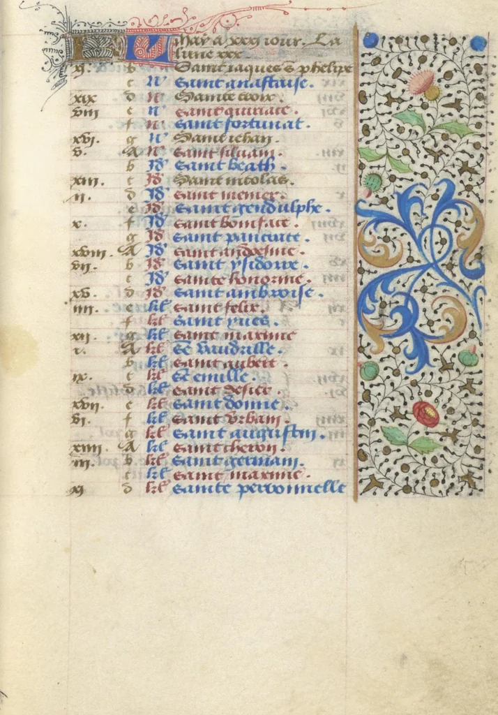 An illustration from [Book of hours], 1400, leaf 12