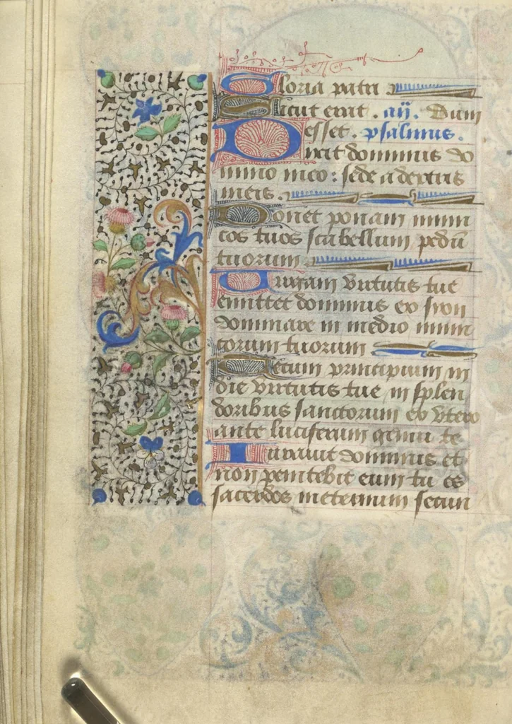 An illustration from [Book of hours], 1400, leaf 123