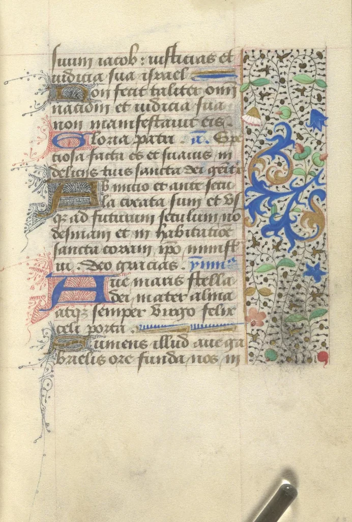 An illustration from [Book of hours], 1400, leaf 130