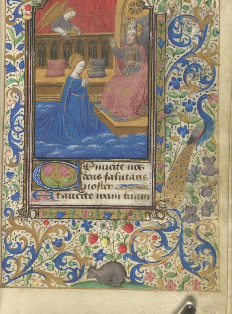 An illustration from [Book of hours], 1400, leaf 136