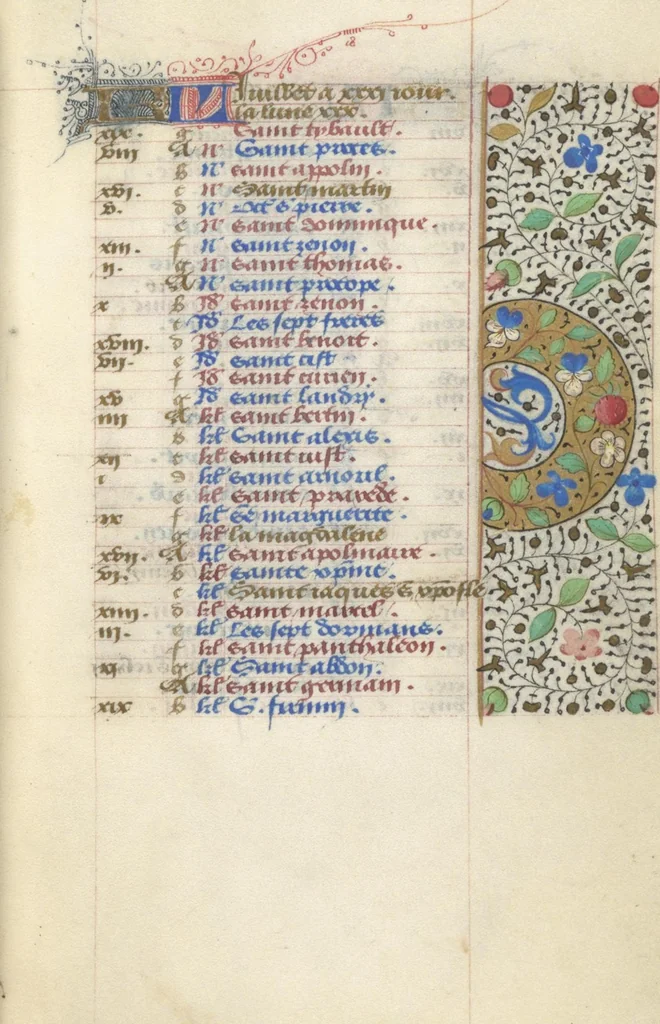 An illustration from [Book of hours], 1400, leaf 14