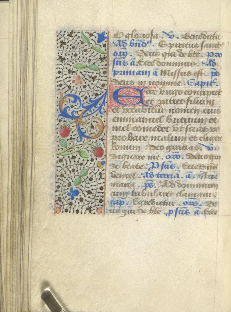 An illustration from [Book of hours], 1400, leaf 153