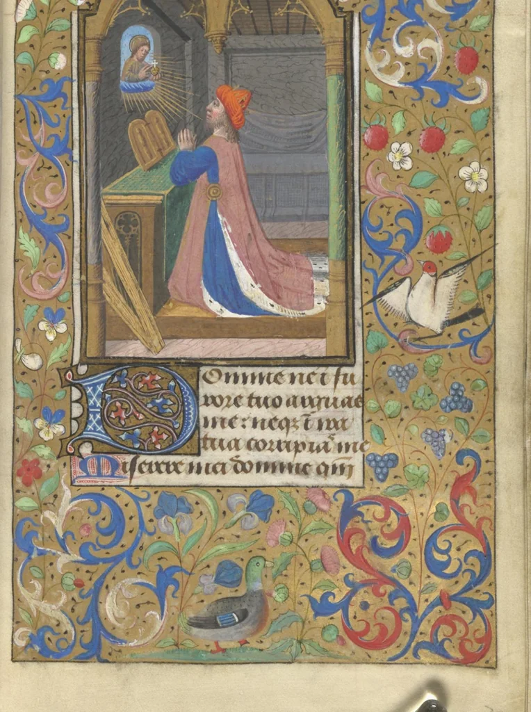 An illustration from [Book of hours], 1400, leaf 160