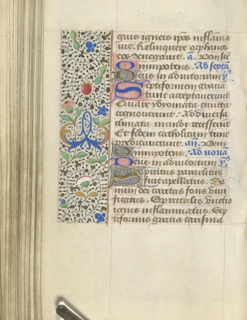 An illustration from [Book of hours], 1400, leaf 195