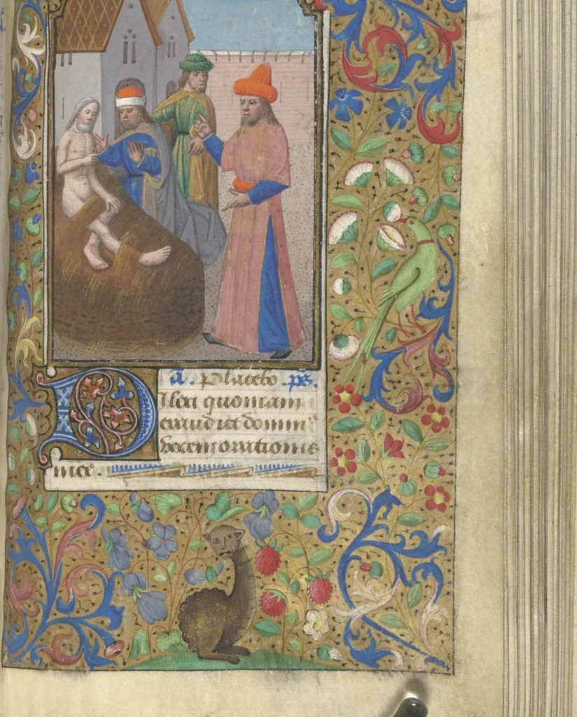 An illustration from [Book of hours], 1400, leaf 198