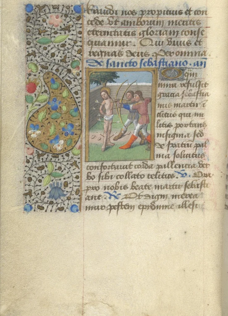 An illustration from [Book of hours], 1400, leaf 279