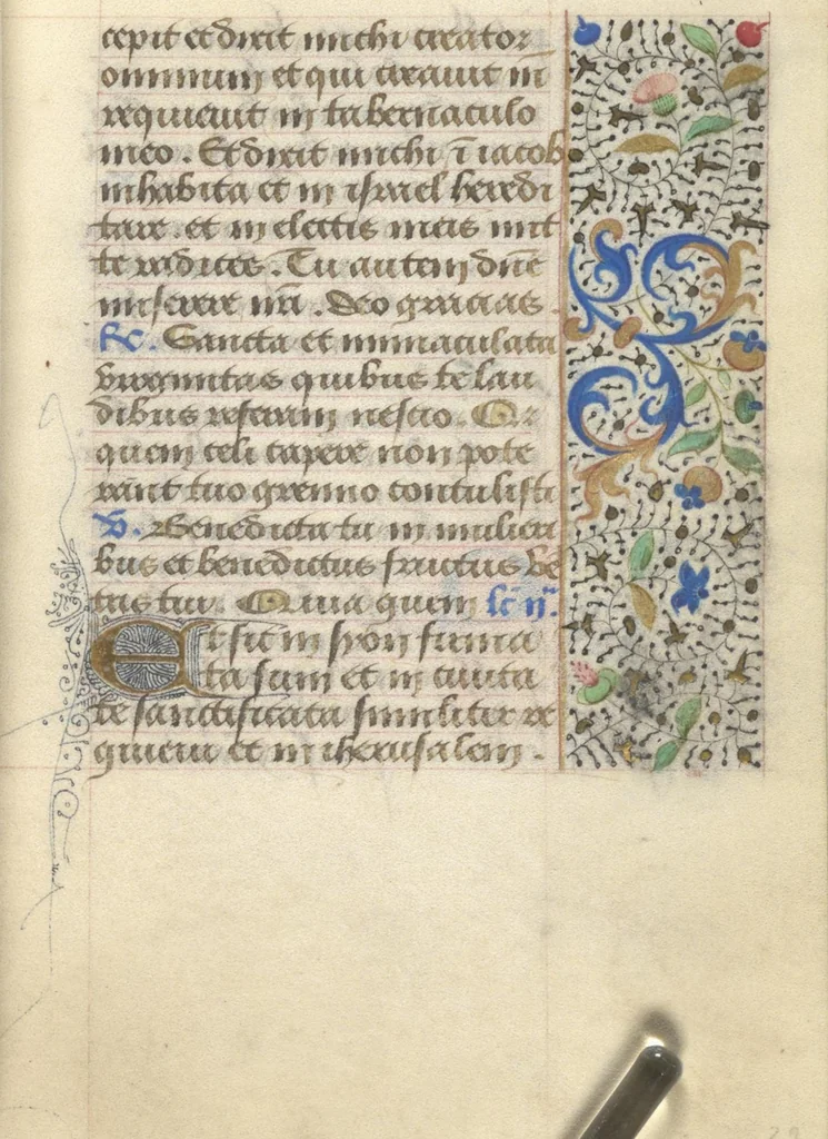 An illustration from [Book of hours], 1400, leaf 52
