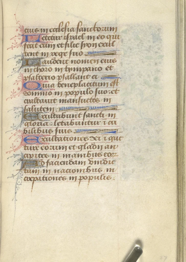 An illustration from [Book of hours], 1400, leaf 80