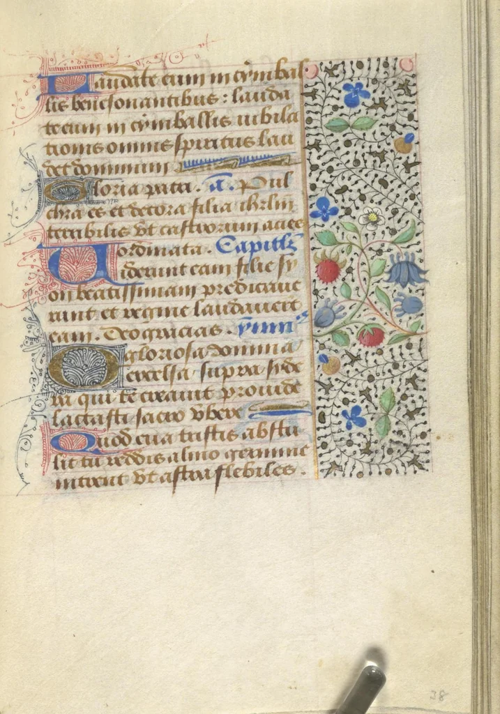 An illustration from [Book of hours], 1400, leaf 82