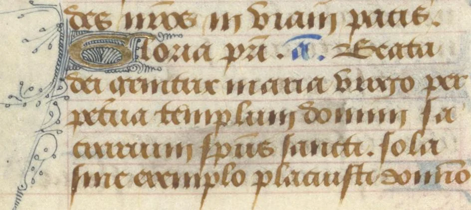 An illustration from [Book of hours], 1400, leaf 85