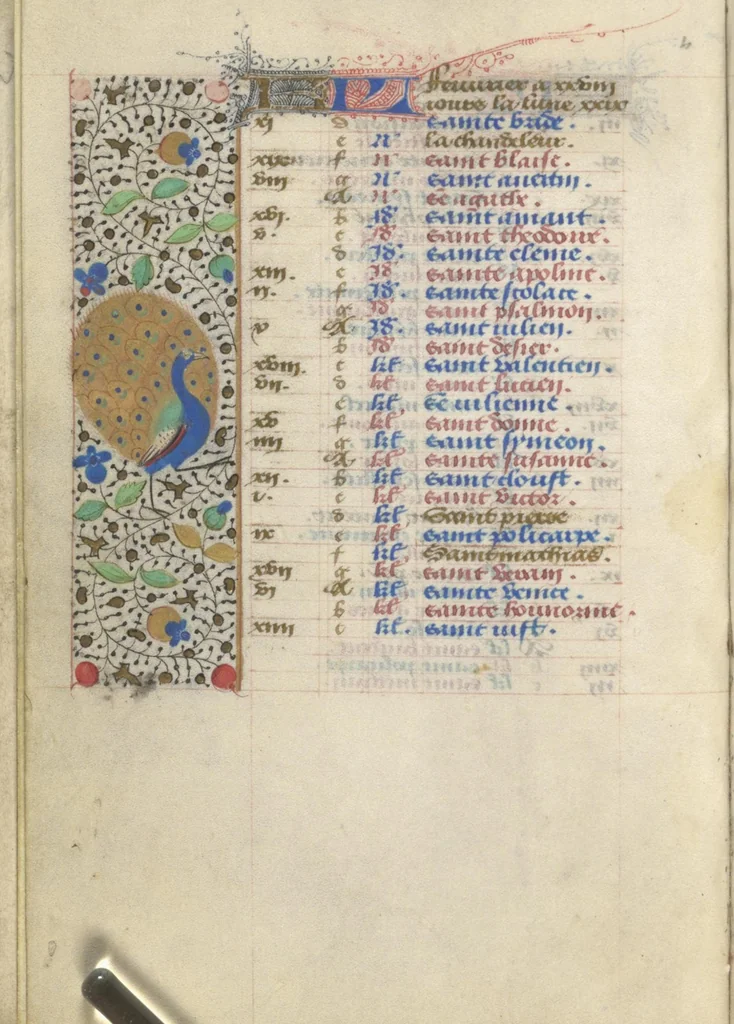 An illustration from [Book of hours], 1400, leaf 9