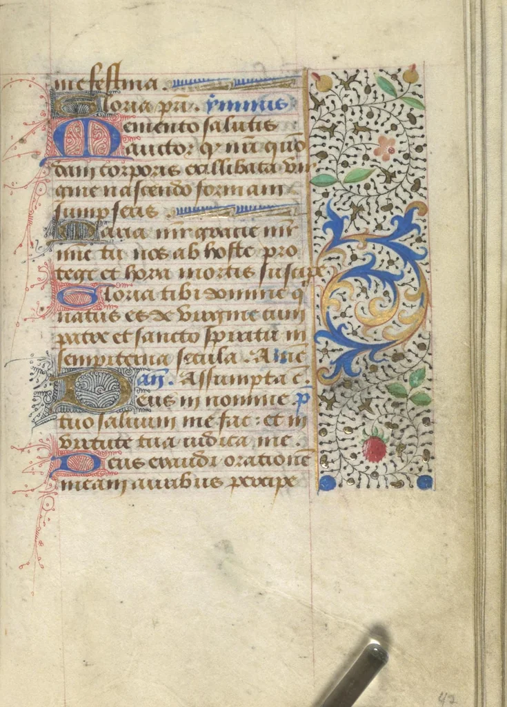 An illustration from [Book of hours], 1400, leaf 90