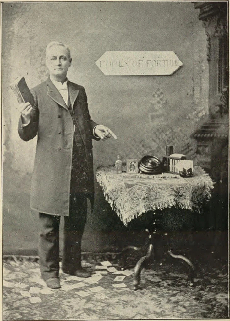 An illustration from The highway to hell, 1895, leaf 1