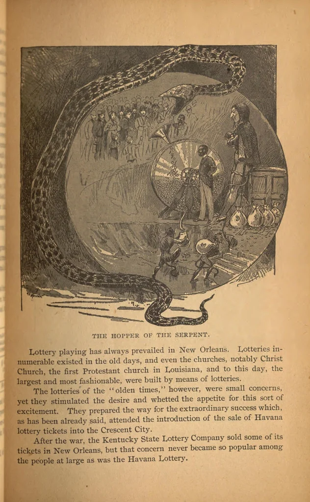An illustration from The highway to hell, 1895, leaf 53