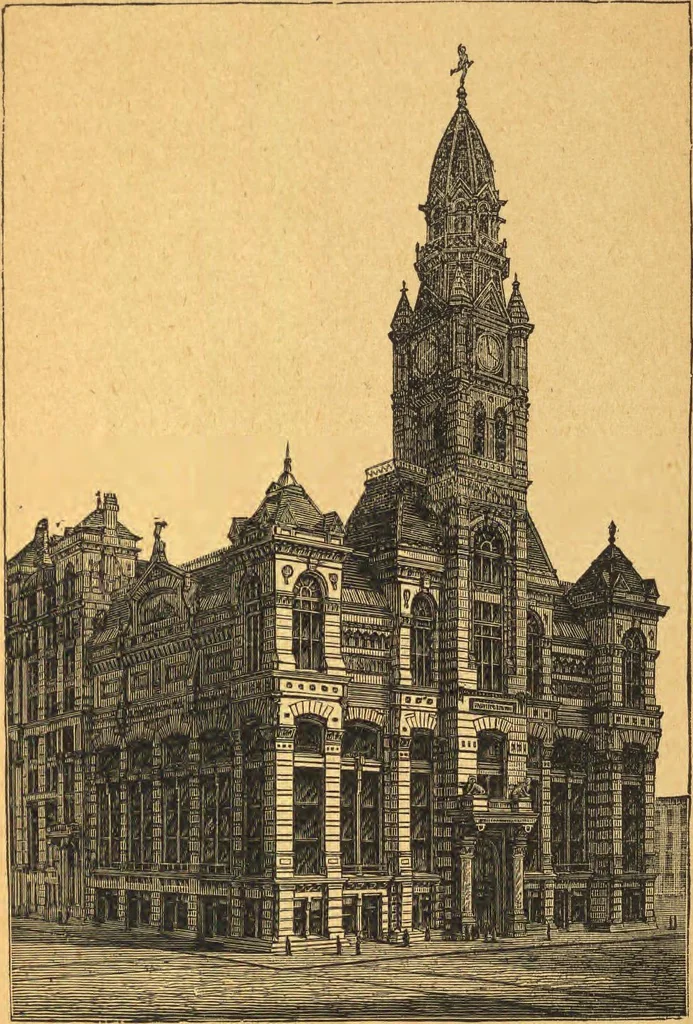 An illustration from The highway to hell, 1895, leaf 54
