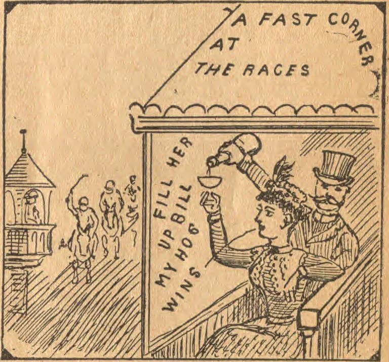 An illustration from The highway to hell, 1895, leaf 63