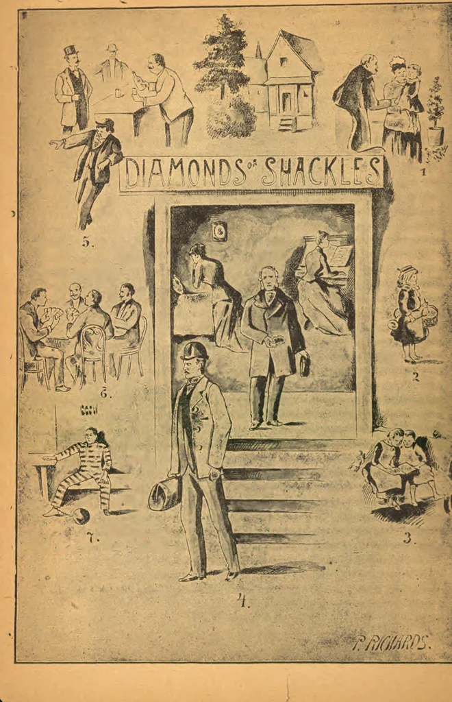 An illustration from The highway to hell, 1895, leaf 9