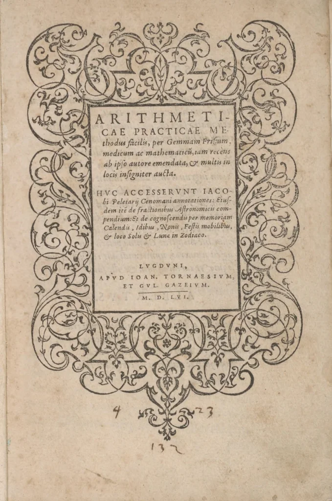 An illustration from Arithmeticae practicae methodus facilis, 1556, leaf 5
