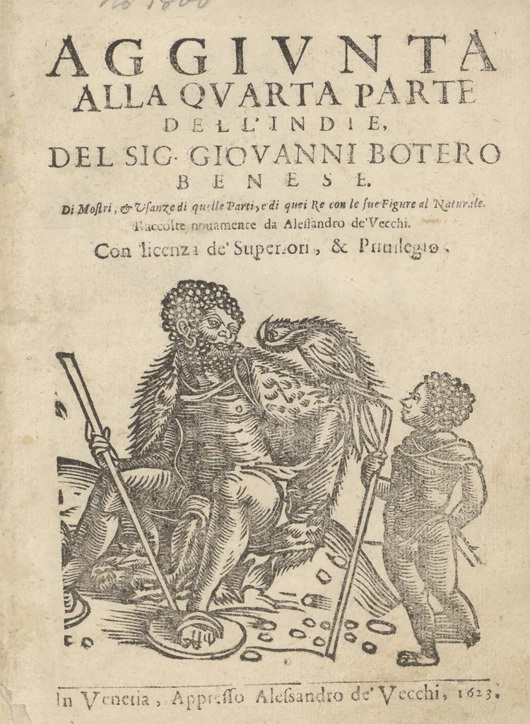 An illustration from Aggiunta alla quarta parte dell'Indie del sig. Giovanni Botero Benese : di mostri, & usanze di quelle parti, e di quei re con le sue figure al naturale, 1623, leaf 2