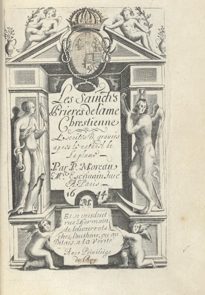 An illustration from Les sainctes prieres de l'ame chrestienne, 1644, leaf 12