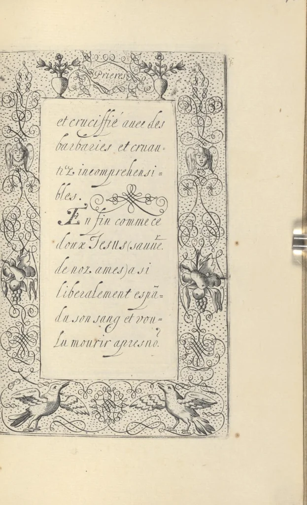 An illustration from Les sainctes prieres de l'ame chrestienne, 1644, leaf 168