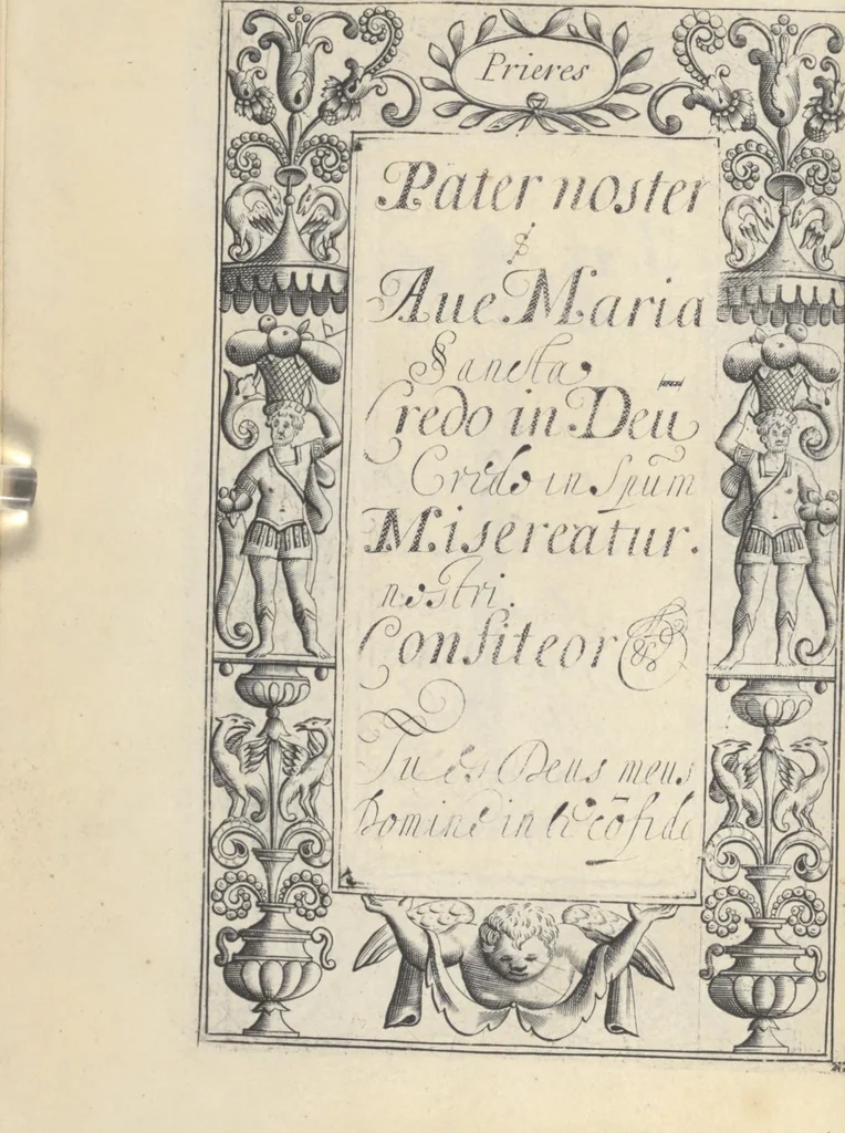An illustration from Les sainctes prieres de l'ame chrestienne, 1644, leaf 17
