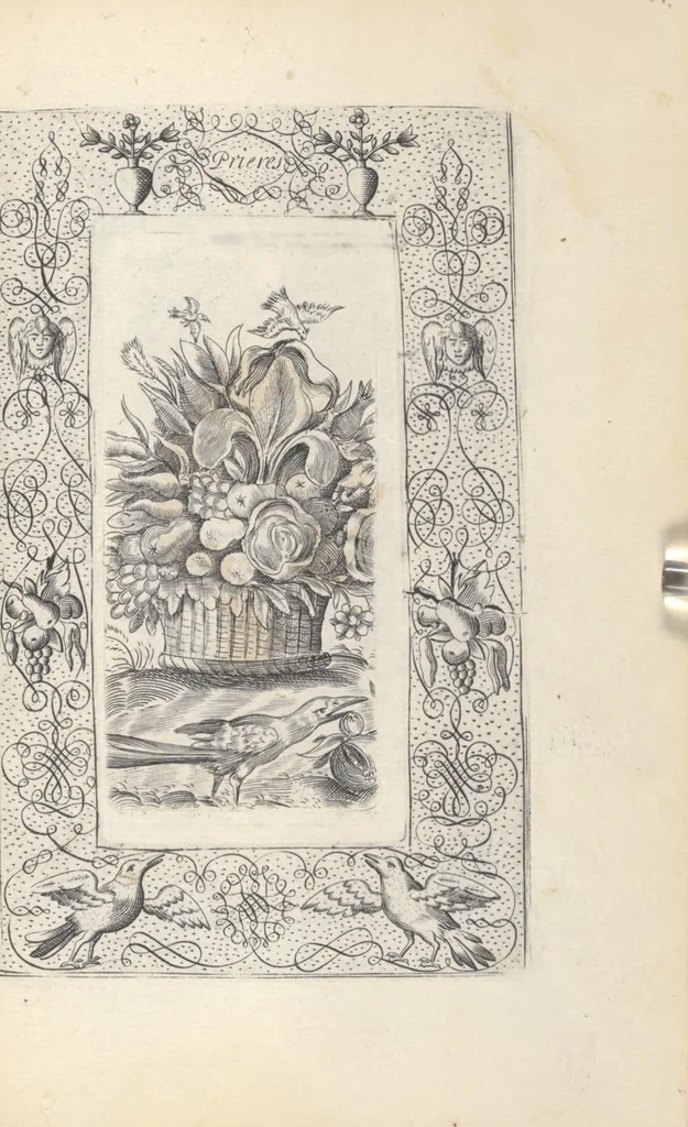 An illustration from Les sainctes prieres de l'ame chrestienne, 1644, leaf 200