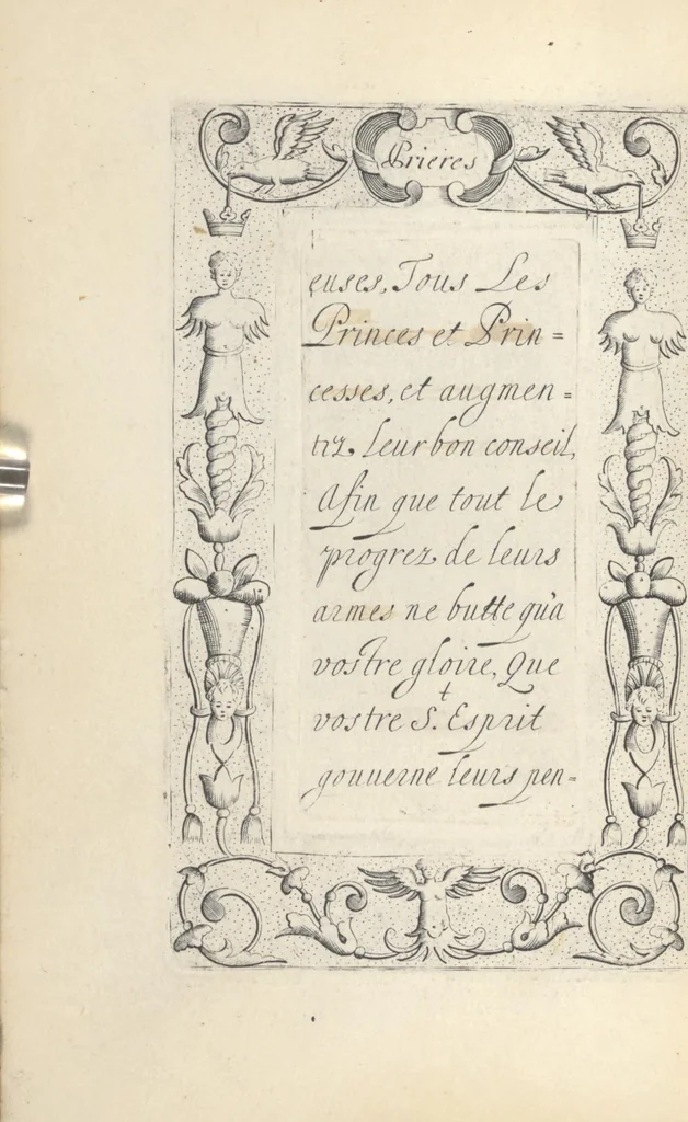 An illustration from Les sainctes prieres de l'ame chrestienne, 1644, leaf 203