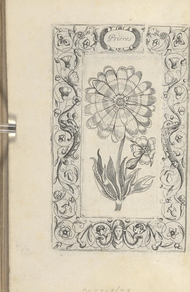 An illustration from Les sainctes prieres de l'ame chrestienne, 1644, leaf 207