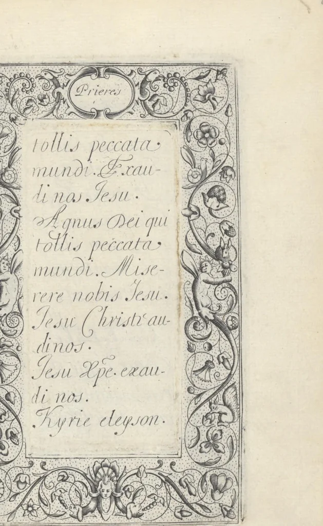 An illustration from Les sainctes prieres de l'ame chrestienne, 1644, leaf 32
