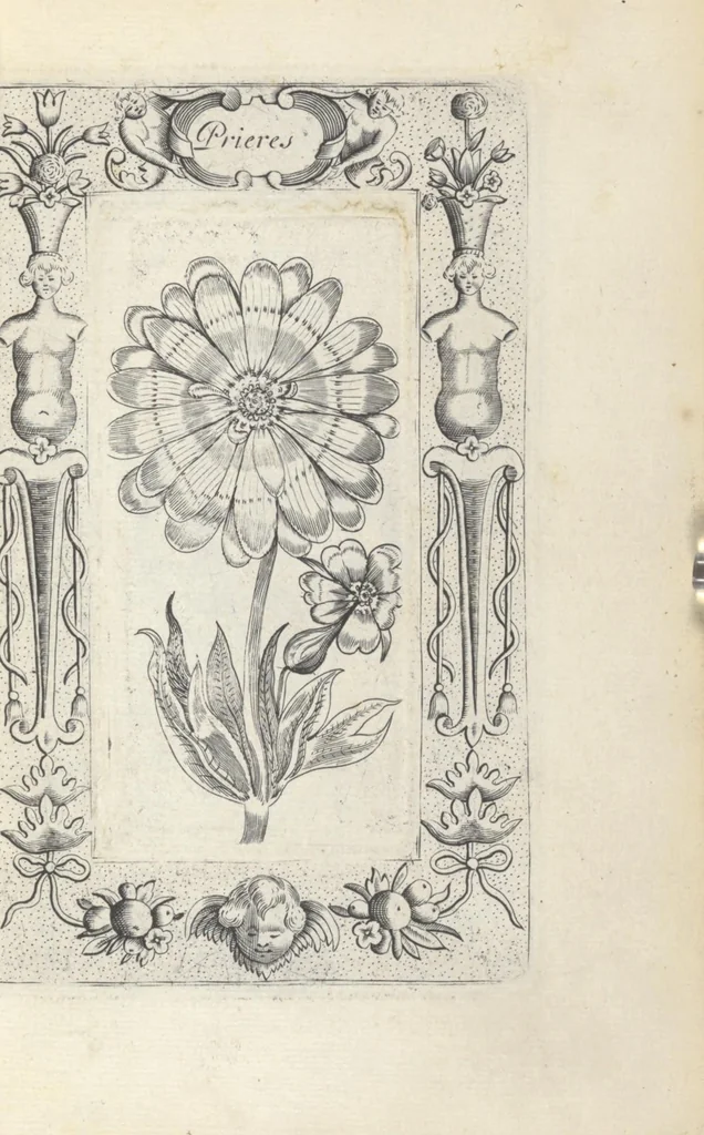 An illustration from Les sainctes prieres de l'ame chrestienne, 1644, leaf 36