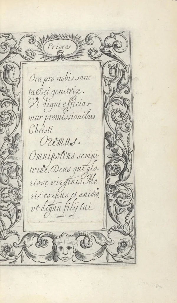 An illustration from Les sainctes prieres de l'ame chrestienne, 1644, leaf 46