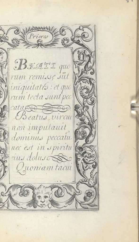 An illustration from Les sainctes prieres de l'ame chrestienne, 1644, leaf 78