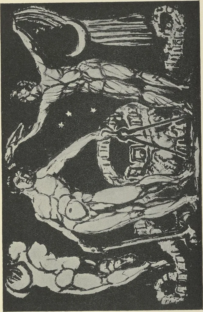 An illustration from William Blake,, 1910, leaf 140