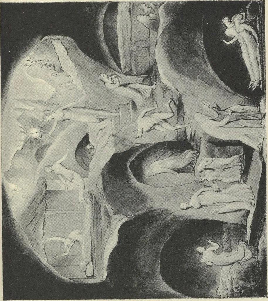 An illustration from William Blake,, 1910, leaf 182