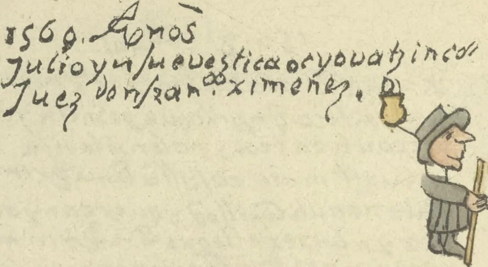 An illustration from Histoire de la nation Mexicaine, depuis le départ d'Aztlan jusqu'à l'arrivée des conquérants espanols (et au delà 1607) : manuscrit figuratif acompagné de texte en langue Nahuatl ou Mexicaine suivi d'une traduction en français, 1893, leaf 121